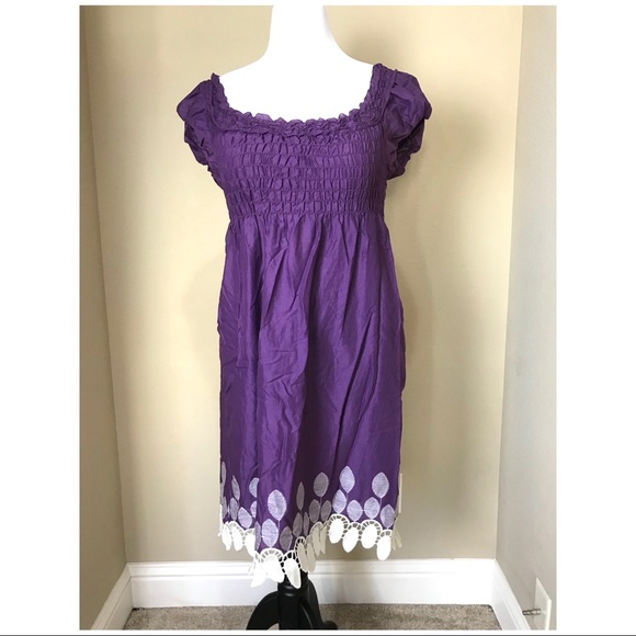 Max Studio Dresses & Skirts - Max Studio Purple Off Shoulder Smocked Mumu Dress